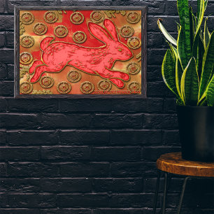 Red Gold Lanterns Rabbit 2023 Chinese New Year Poster