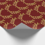 Red Gold Leaf Monogram Elegant Chic Wedding Wrapping Paper<br><div class="desc">Beautiful red with gold leaf glitter accents wrapping paper that is chic and oh so elegant.  Faux gold. Simple elegance at its best. Minimalistic & modern.</div>