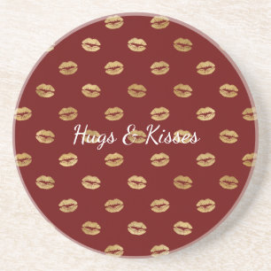 Red Gold Lips          Coaster
