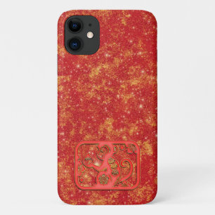 Red Gold Lunar Chinese New Year Zodiac Monkey iPhone 11 Case