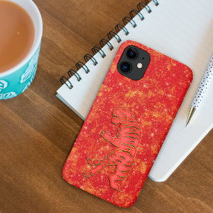 Red Gold Lunar Chinese New Year Zodiac Tiger iPhone 11 Case