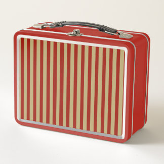 Red Gold Metal Lunch Box