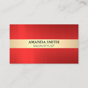 Red Gold Metallic Brushed Business Card