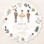 Red gold Nutcracker ballerina kids birthday party Paper Coaster<br><div class="desc">Red gold Nutcracker ballerina kids birthday party Paper Coaster
Matching items are available.</div>