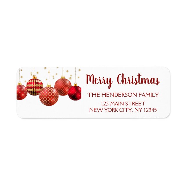 Red & Gold Ornament Christmas Holiday (Front)