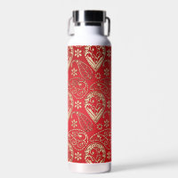 Red Gold Paisley Bandana Pattern