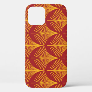 Red Gold Peacock: Art Deco. iPhone 12 Case