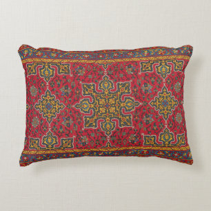 Red & Gold Persian Rug Decorative Pillow