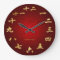 Red & Gold Personalized Chinese Calligraphy Clock