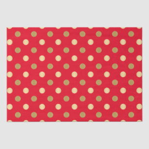 Red & Gold Polka Dots Seamless Tissue Paper