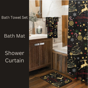 Red Gold Reindeer Merry Christmas Tree