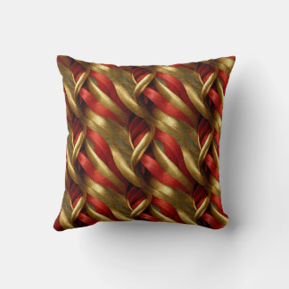 Red Gold Ribbons 2 Throw Pillow