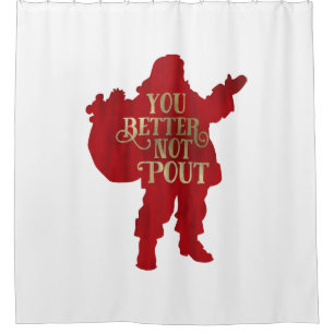 Red & Gold Santa Toy bag You Better Not Pout