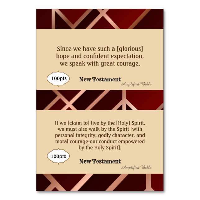 Red Gold Scripture Reference Card for Game (Back)