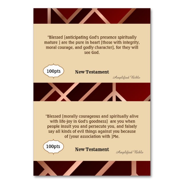 Red Gold Scripture Reference Card for Game (Back)