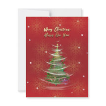 Red & Gold Snowflake Holiday card