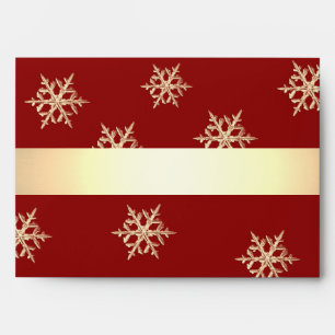 Red gold snowflakes Holiday Envelope