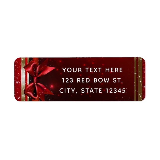Red & Gold Sparkle Chic Bow Elegant Holiday Party (Front)