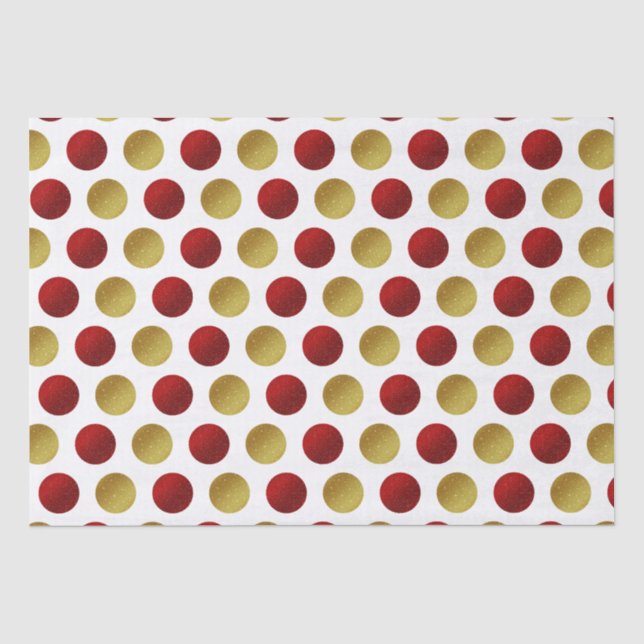 Red Gold Sparkly Festive Christmas Tissue Paper (Front)