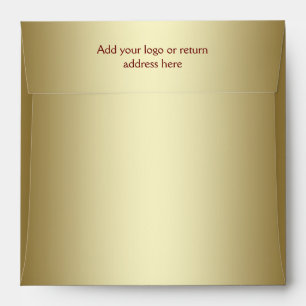 Red Gold Square Invitation Envelope