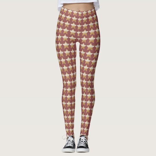 Red Gold Star leggings
