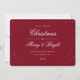 Red Gold Starry Christmas Holiday Card