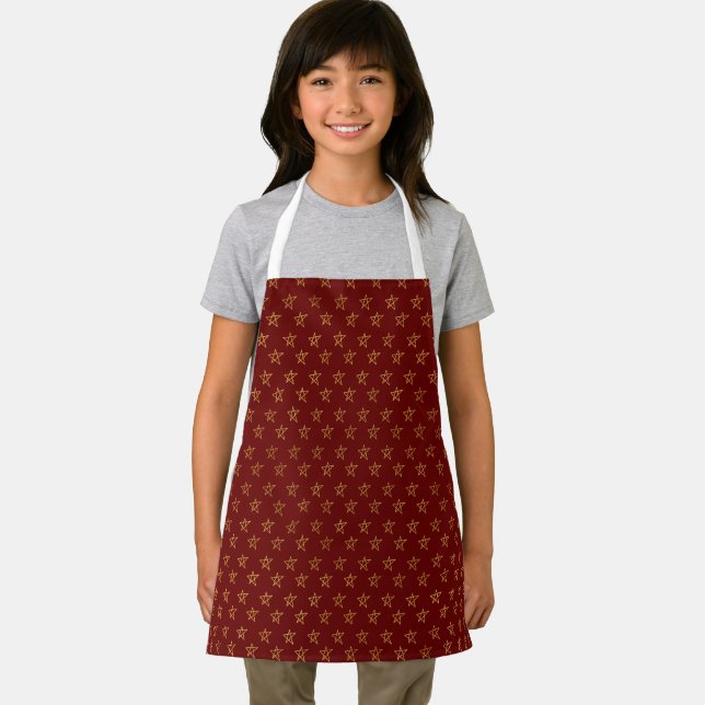 Red Gold Stars Shine Bright  Apron (Insitu)