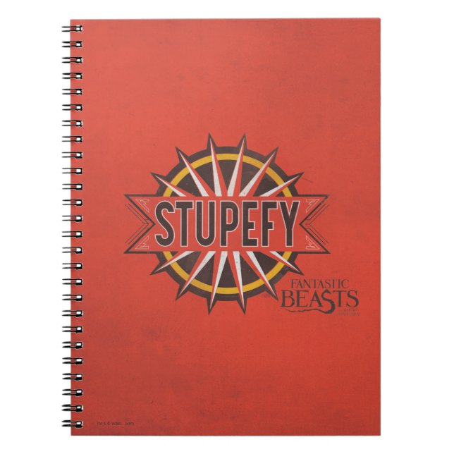 Red & Gold Stupefy Spell Graphic Notebook (Front)