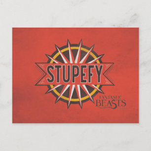 Red & Gold Stupefy Spell Graphic Postcard