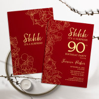 Red Gold Surprise 90th Birthday