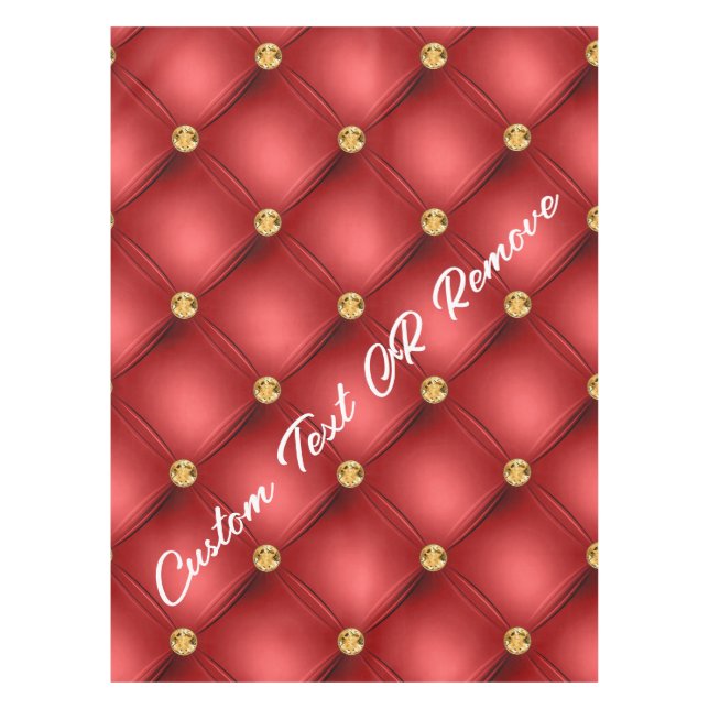 Red Gold Tablecloth Personalized Text (Front)
