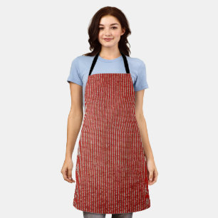 Red & Gold Thin Vertical Stripe Fabric Texture Apron