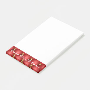 Red Gold Tufted Personalized Post-it® Notes