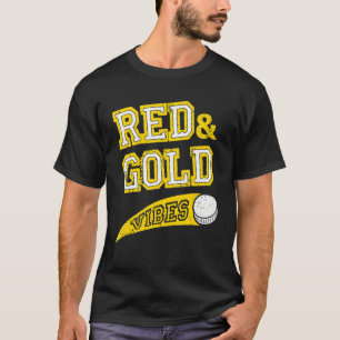 Red & Gold Vibes Hockey Team Fan_1 T-Shirt