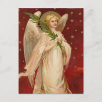 Red Gold Victorian Christmas Angel