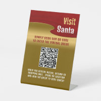 Red & Gold, Visit Santa, QR Code Queue