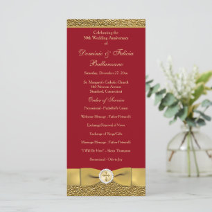 Red Gold Wedding Anniversary Vow Renewal Program
