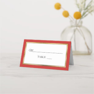 Red   Gold   White Simple Elegant Place Cards