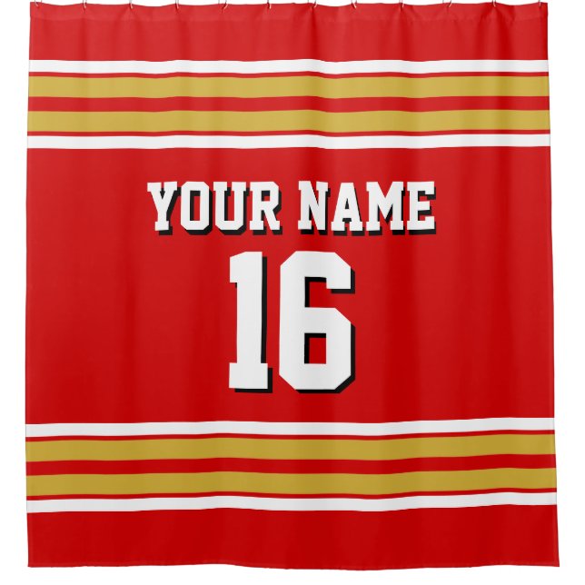 Red Gold White Stripes Sports Jersey (Front)