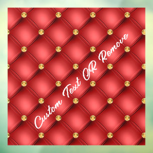 Red Gold Window Cling Personalized Text