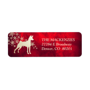 Red Gold Winter Basenji Adresse de retour