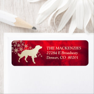 Red Gold Winter Brittany Return Address