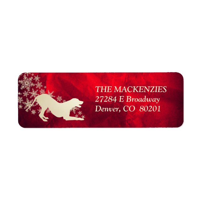 Red Gold Winter Dalmatian Return Address (Front)