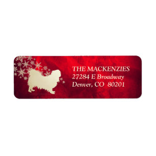 Red Gold Winter Pekingese Adresse de retour