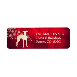 Red Gold Winter Whippet Adresse de retour
