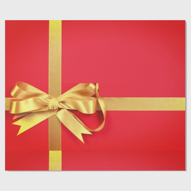 Red Gold Wrapping Paper (Flat)