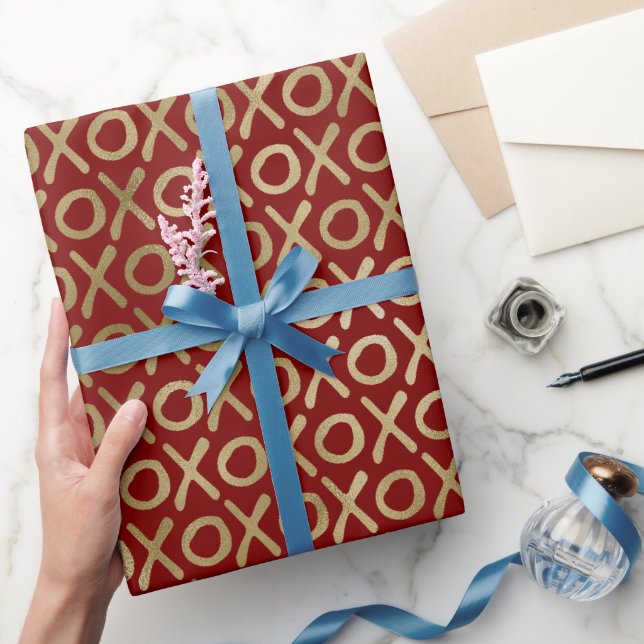 Red Gold XOXO Wrapping Paper (Gifting)
