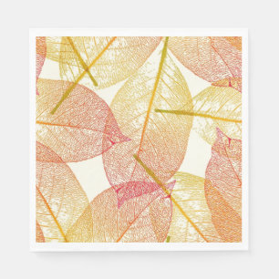 Red Gold Yellow Leaves Autumn Season Pattern Napkin