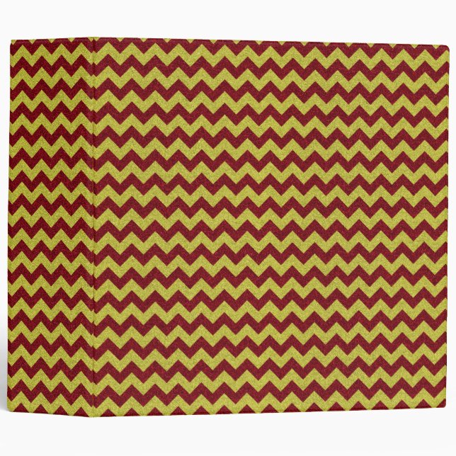 Red & Gold Zig Zag Glitter Binder (Front/Spine)
