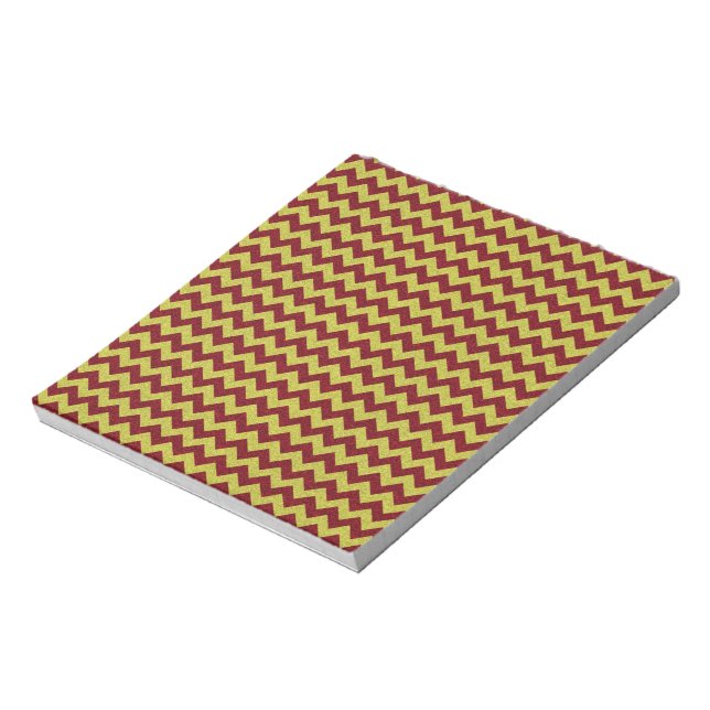 Red & Gold Zig Zag Glitter Notepad (Rotated)